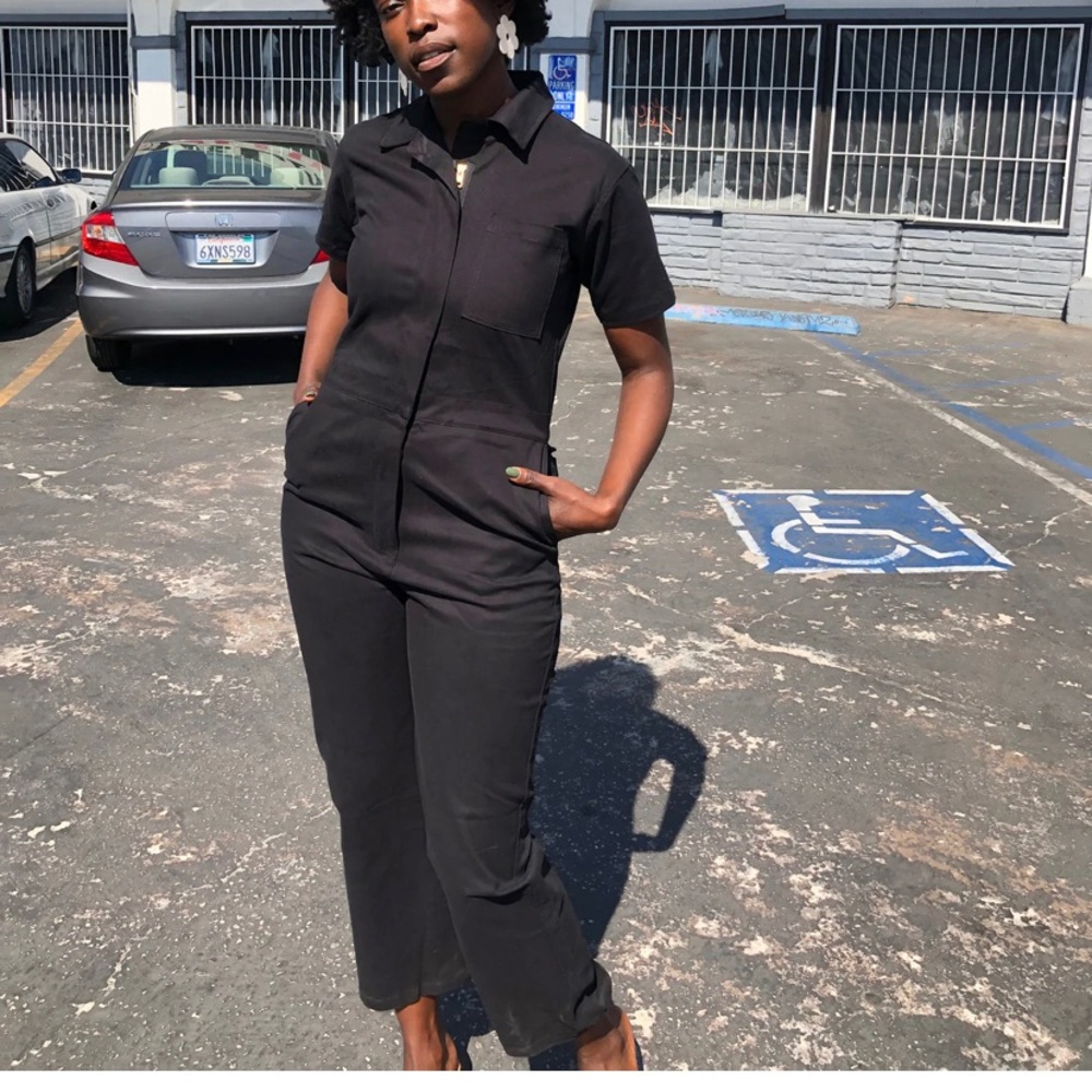 Nooworks solid black coveralls jumpsuit xxs